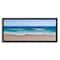Stupell Industries Vibrant Blue Beach Coast Ocean Shoreline Panoramic Painting Framed Wall Art